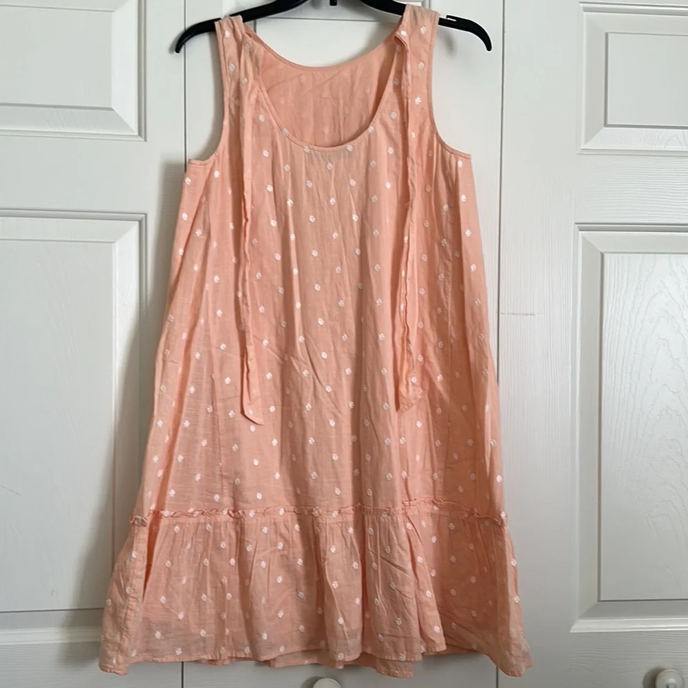 💖Loft peach sleeveless summer dress with bow in the back - Picture 5 of 6
